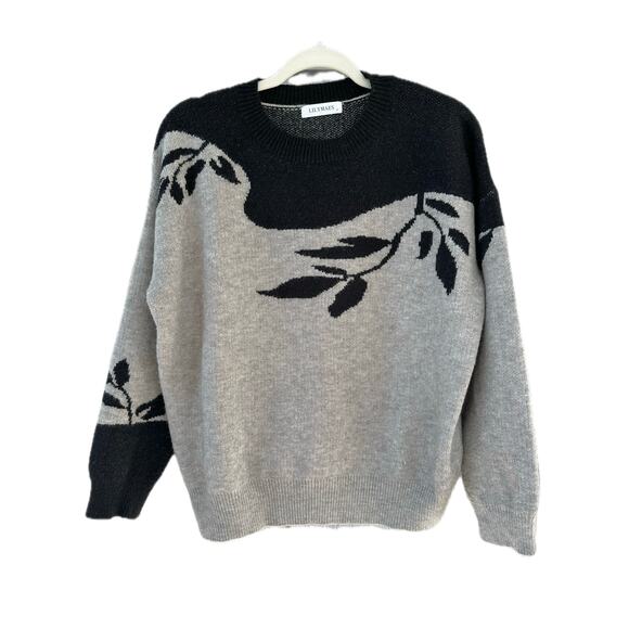 Black and Gray/Tan LilyMea Sweater, Size M - Picture 6 of 7